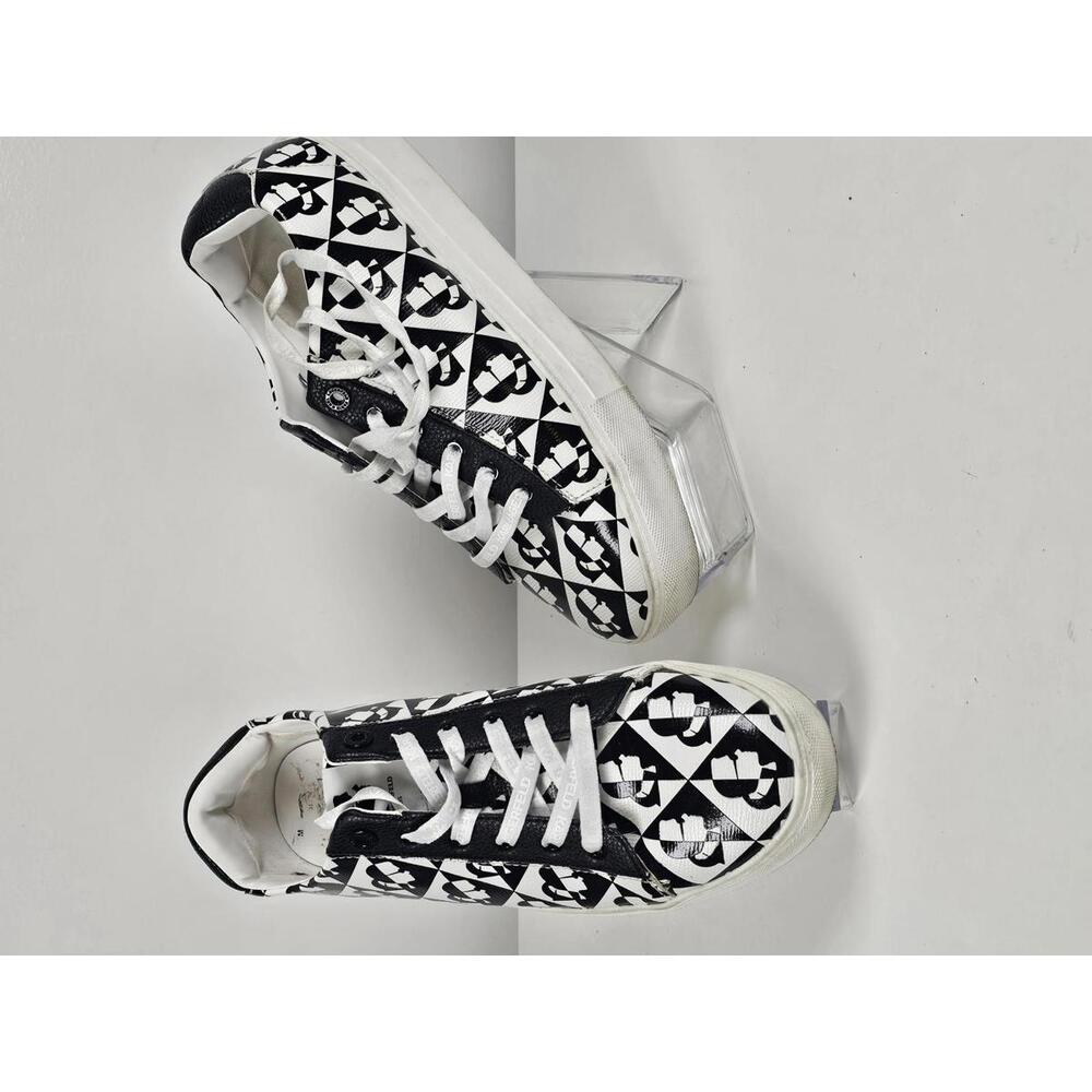 Karl Lagerfeld Black & White Logo Pattern Women's Sneakers